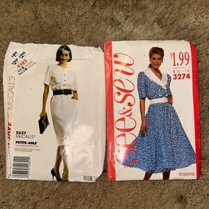 Vintage 1989 butterick & McCalls sewing patterns 2pc lot